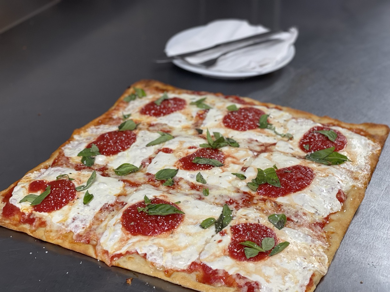 Thin crust Brooklyn pizza, Stella Pizza Cherry Hill NJ