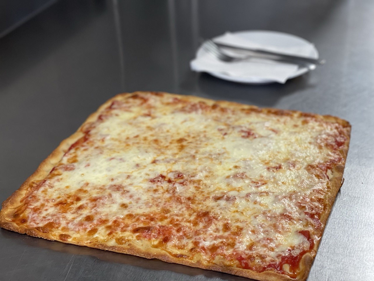 Thin crust plain sicilian, Stella Pizza Cherry Hill NJ